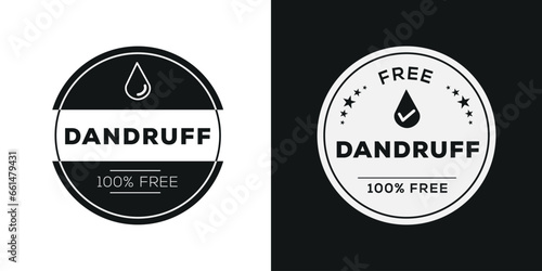(Dandruff free) label sign, vector illustration.