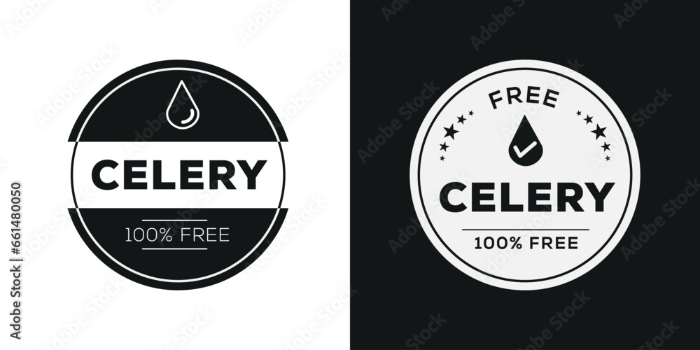 (Celery free) label sign, vector illustration.