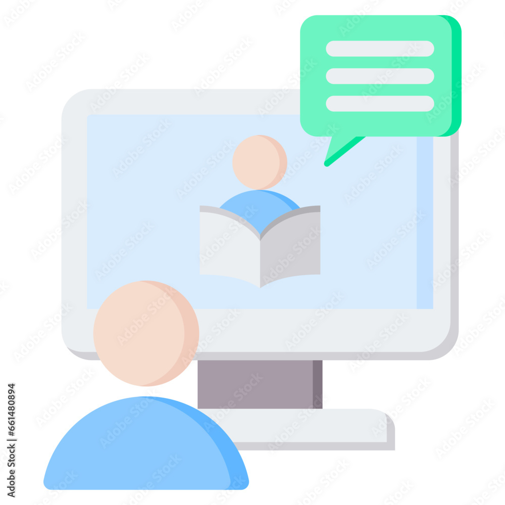 Online Coaching Flat Icon