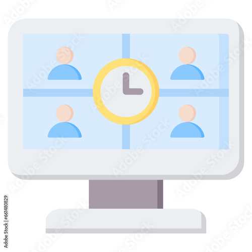 Synchronous Learning Flat Icon