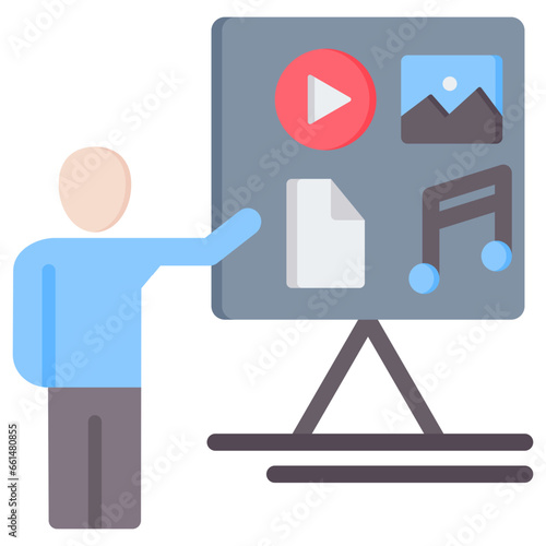 Multimedia Presentation Flat Icon