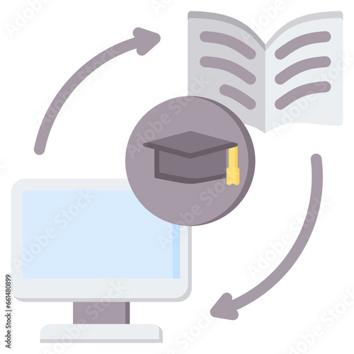 Blended Learning Flat Icon