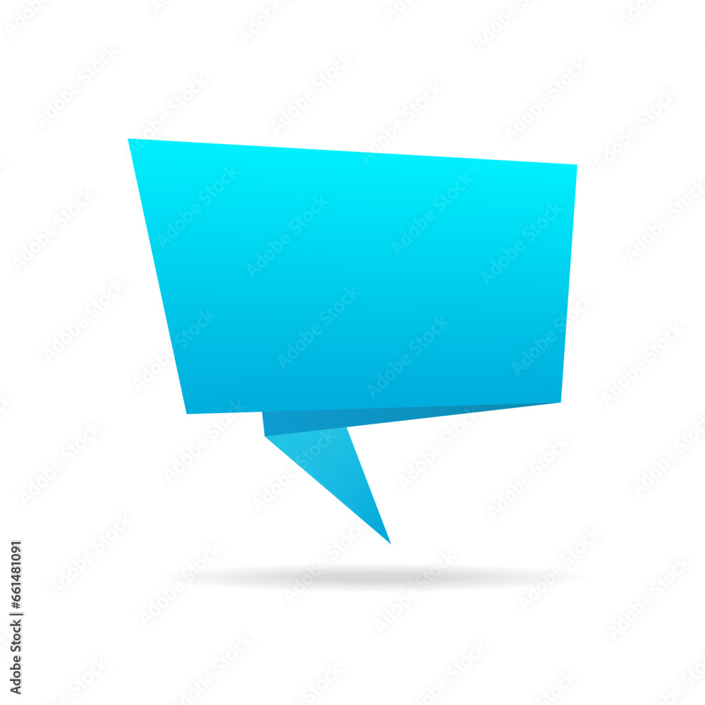 Origami blue Speech Bubble Vector Illustration Origami blue Speech Bubble Vector Illustration