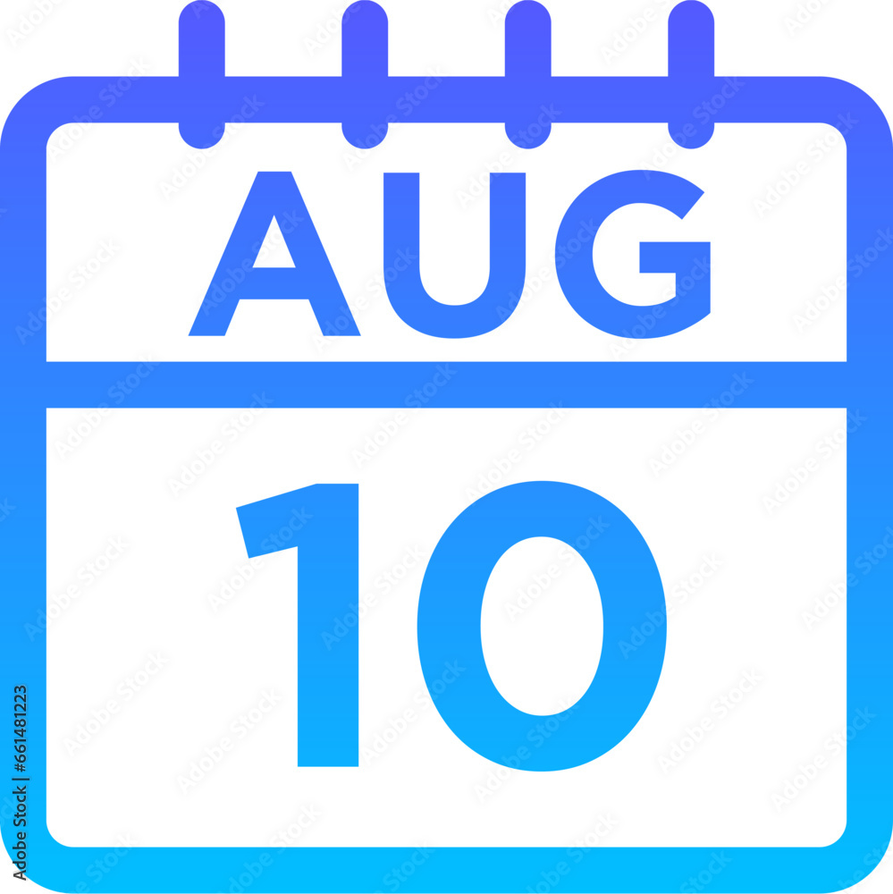 08-August - 10 Line Gradient Icon pictogram symbol visual illustration 08-August - 10 Line Gradient Icon pictogram symbol visual illustration