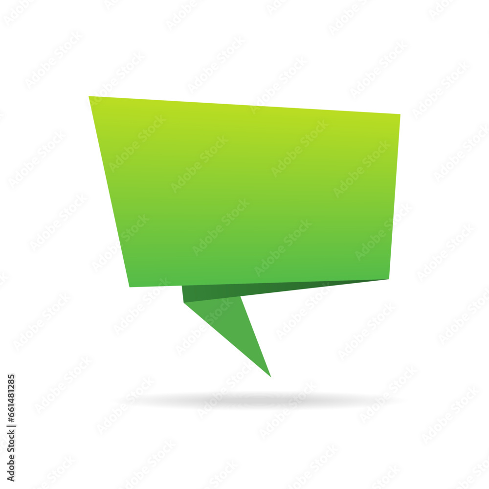 Origami green Speech Bubble Vector Illustration Origami green Speech Bubble Vector Illustration