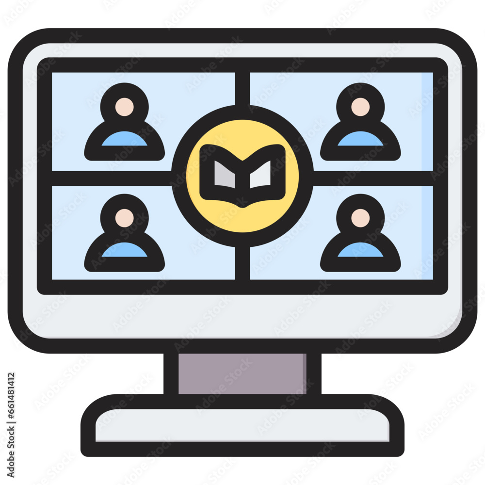Virtual Classroom Outline Color Icon Virtual Classroom Outline Color Icon