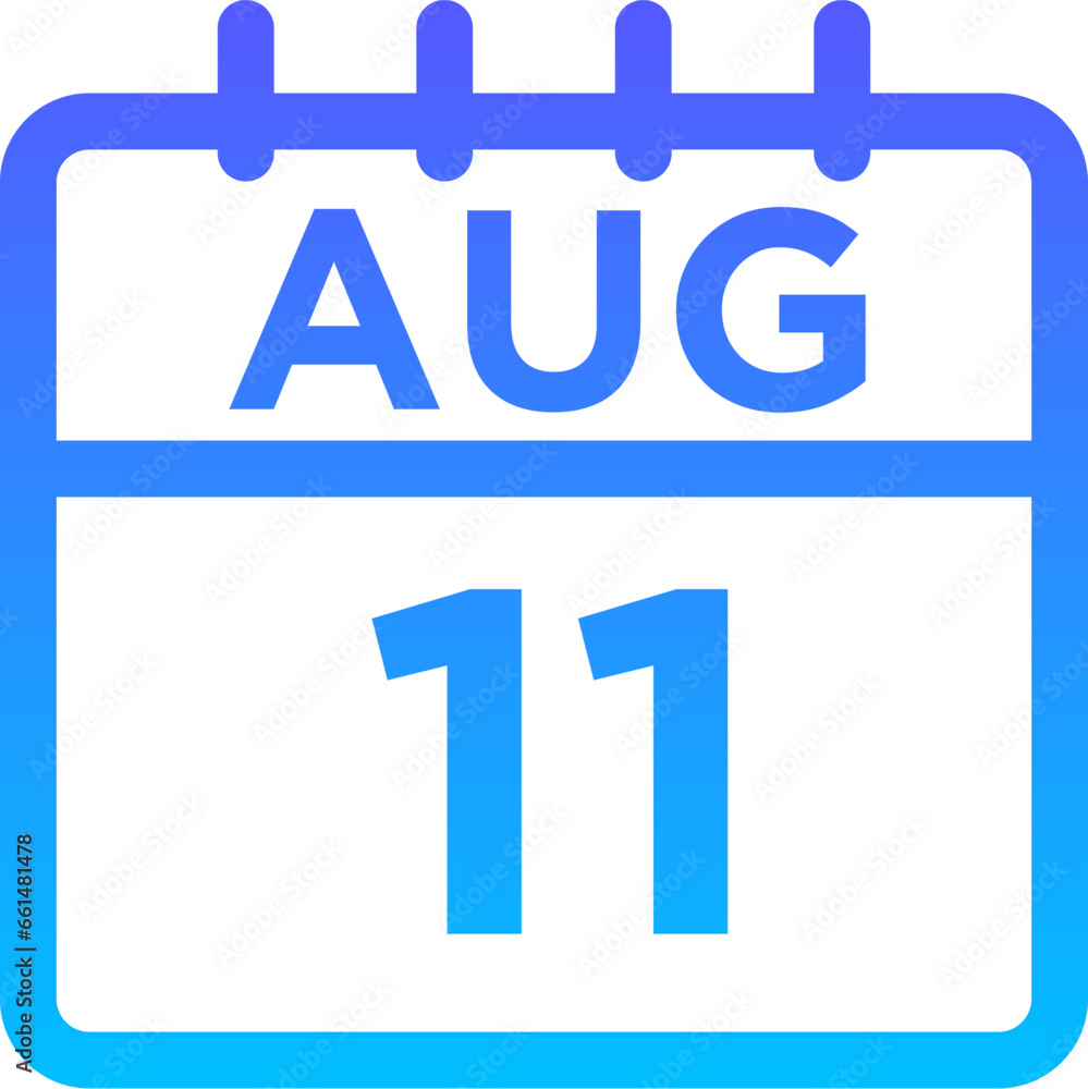 08-August - 11 Line Gradient Icon pictogram symbol visual illustration   