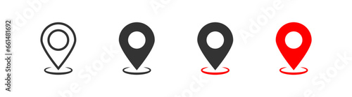 Map pin icon. Location and global positioning system symbol. Vector isolated illustration