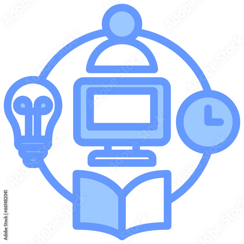 Personalized Learning Blue Icon