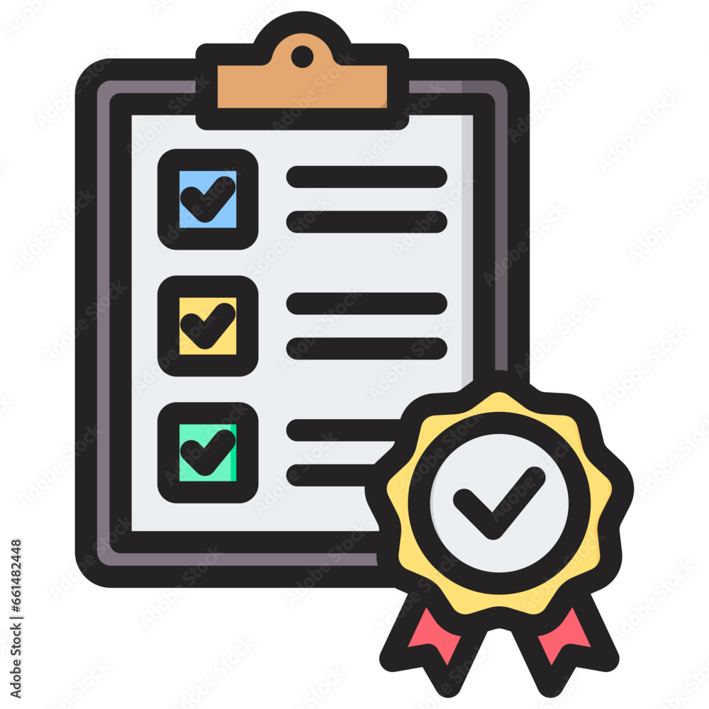 Quality Standards Outline Color Icon Quality Standards Outline Color Icon