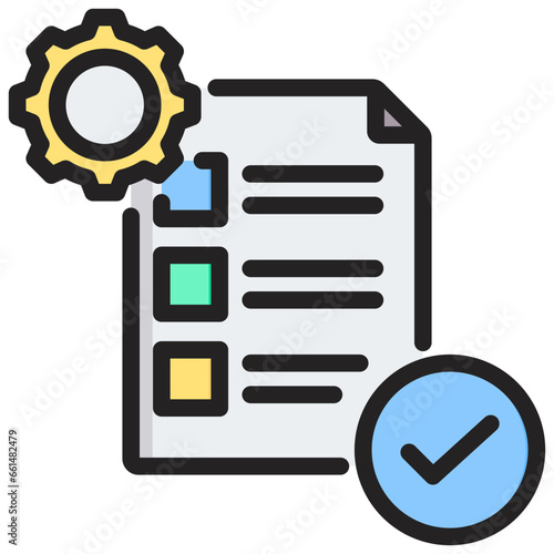 Project Completion Outline Color Icon