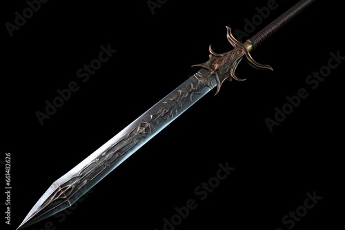 Distinguished Ancient sword fantasy silver. Myth metal. Generate Ai
