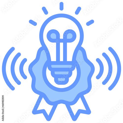 Brand Awareness Blue Icon