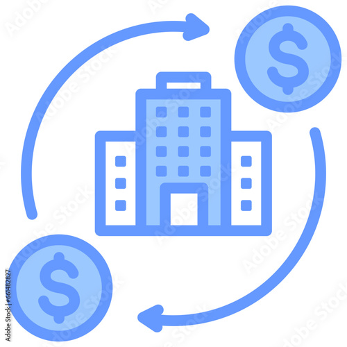 Return On Assets Blue Icon