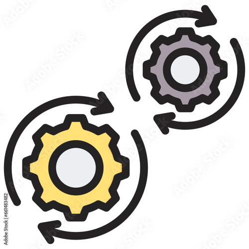 Automation Outline Color Icon