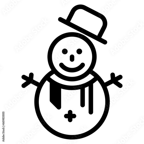 Christmas snowman icon