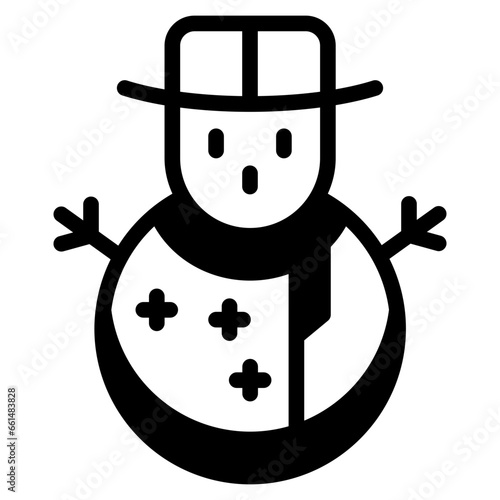 Christmas snowman icon