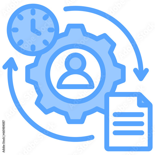 Resource Utilization Blue Icon