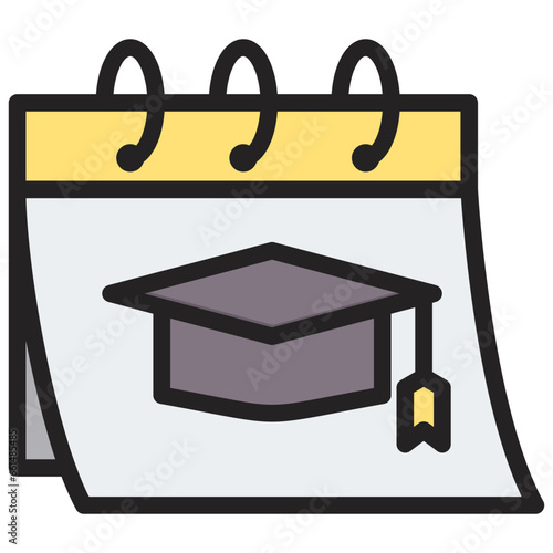 Academic Year Outline Color Icon