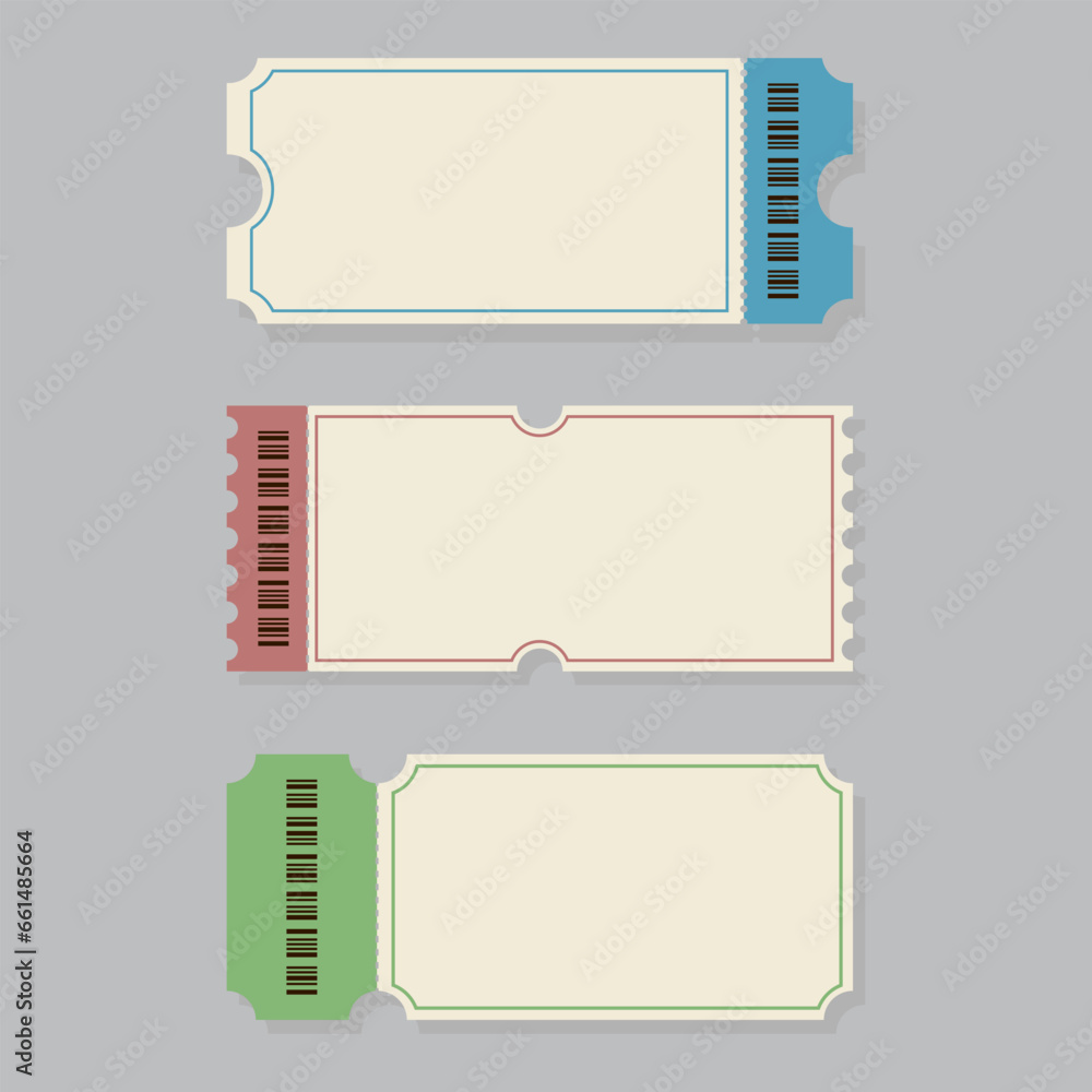 Flat ticket template with barcode Flat ticket template with barcode