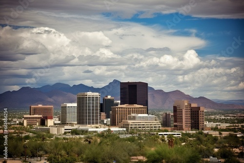 Skyline of Phoenix, Arizona. Generative AI