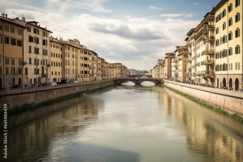 a waterway in a famous Italian city. Generative AI