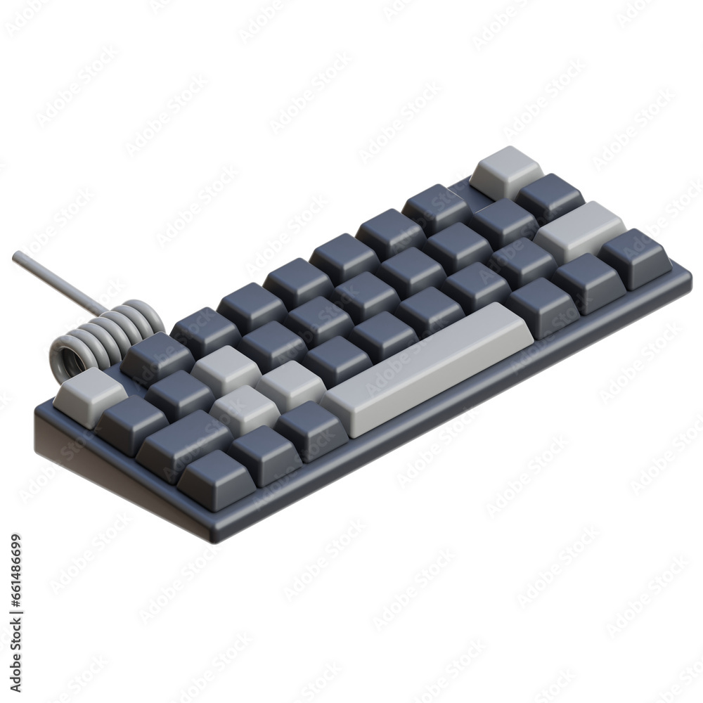 3D Mechanical Keyboard Illustration 3D Mechanical Keyboard Illustration