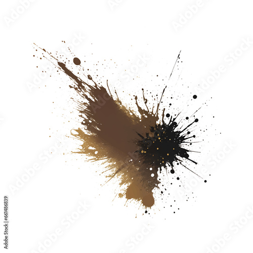 color Ink Splatter Vector  illustration gold brown and gray