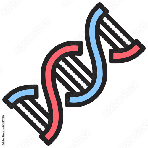 Dna Outline Color Icon