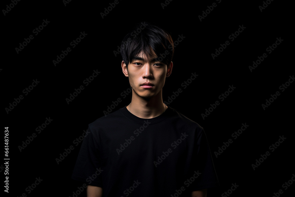 Asian man on black background Asian man on black background
