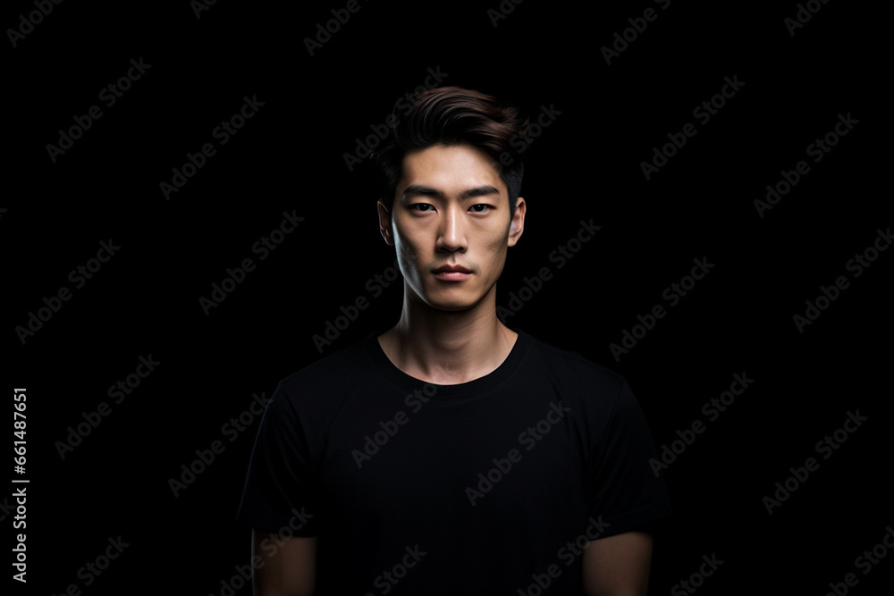 Asian man on black background Asian man on black background