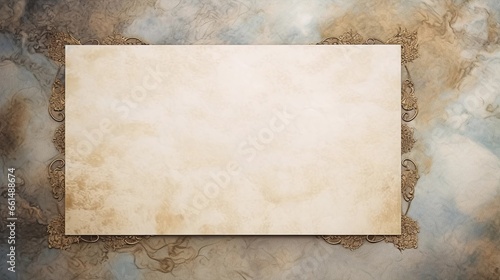 space for text on textured background with old piece of paper from top view, background image, AI generated