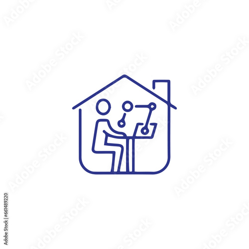 stay home icons , remote work from home icon vector