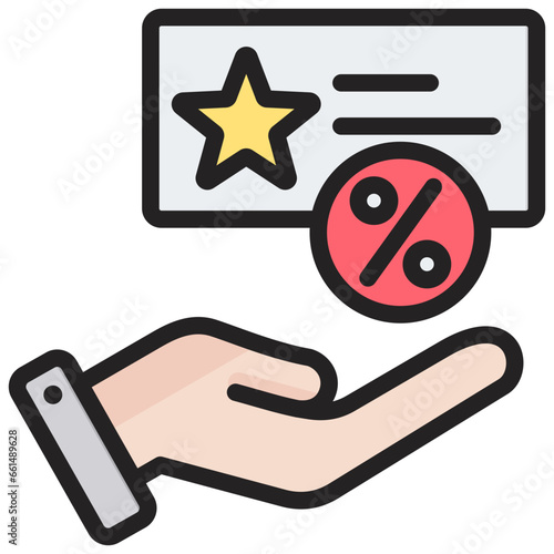 Loyalty Program Outline Color Icon
