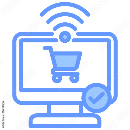 Online Retailers Blue Icon