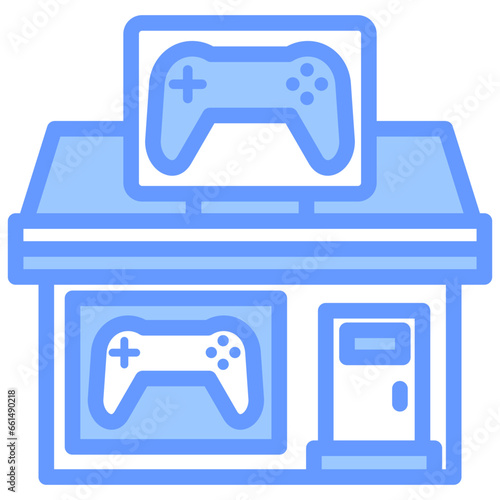 Gaming Stores Blue Icon