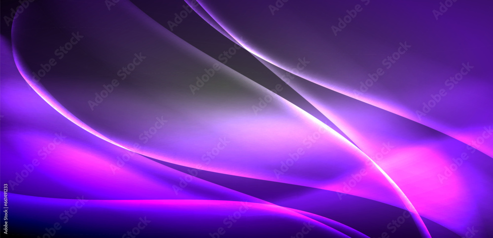 Neon-lit waves surge across background, mesmerizing dance of luminescence and motion. Dynamic backdrop captures essence of energy and modern aesthetics Neon-lit waves surge across background, mesmerizing dance of luminescence and motion. Dynamic backdrop captures essence of energy and modern aesthetics