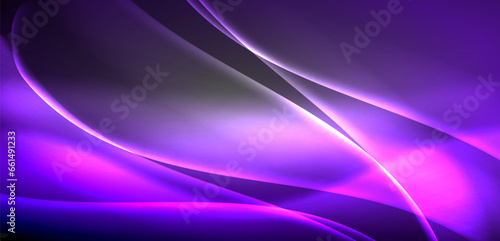 Neon-lit waves surge across background, mesmerizing dance of luminescence and motion. Dynamic backdrop captures essence of energy and modern aesthetics