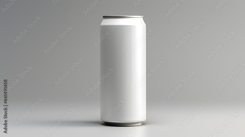 3d Mokup of soda or beer can on surface isolated on grey background 3d Mokup of soda or beer can on surface isolated on grey background