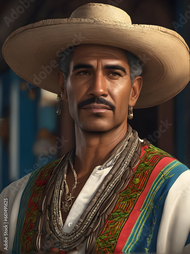Proud Cuban Man in Traditional National Outfit. generative AI