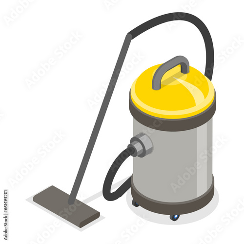 3D Isometric Flat Vector Set of Vacuum Cleaners, Electrical Appliance for Cleaning. Item 4