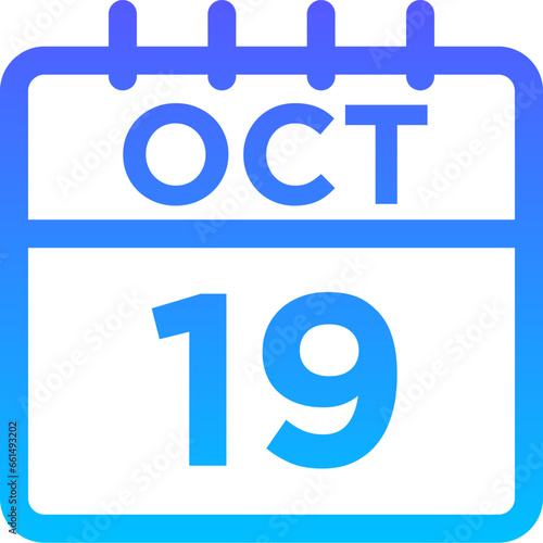 10- October - 19 Line Gradient Icon pictogram symbol visual illustration 