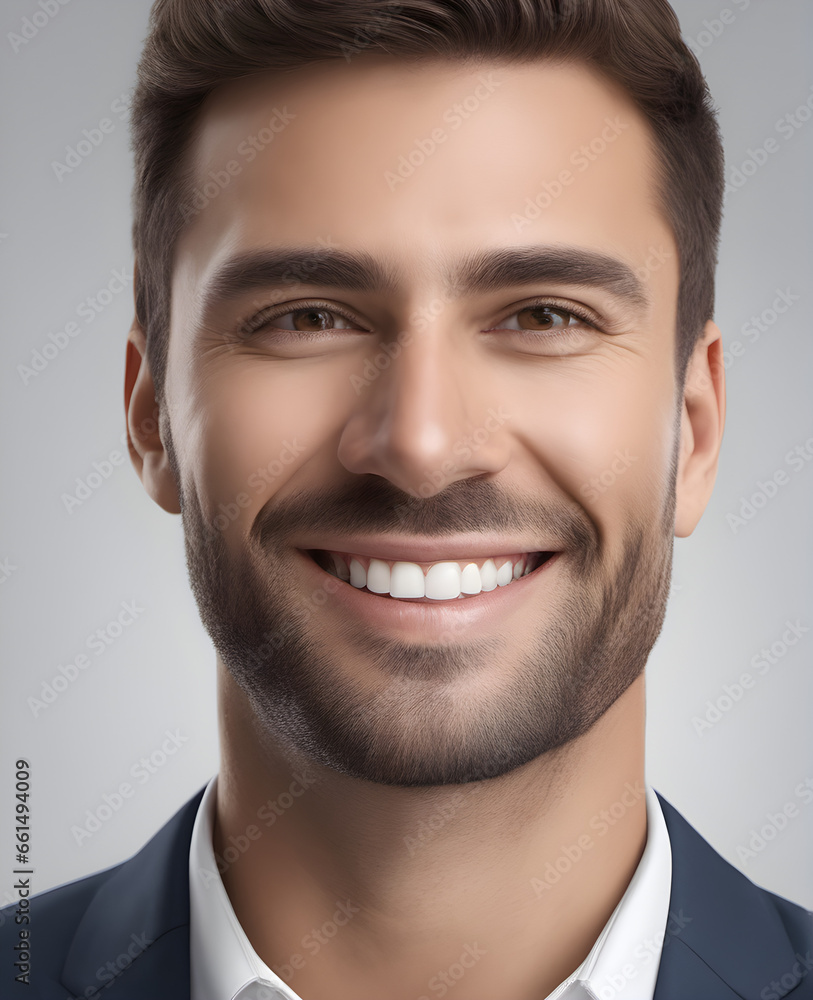 Handsome Businessman in Formal Suit with Confident Smile. generative AI Handsome Businessman in Formal Suit with Confident Smile. generative AI