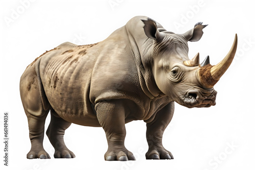 rhinoceros png ,side view of rhino isolated on transparent background ,generative ai