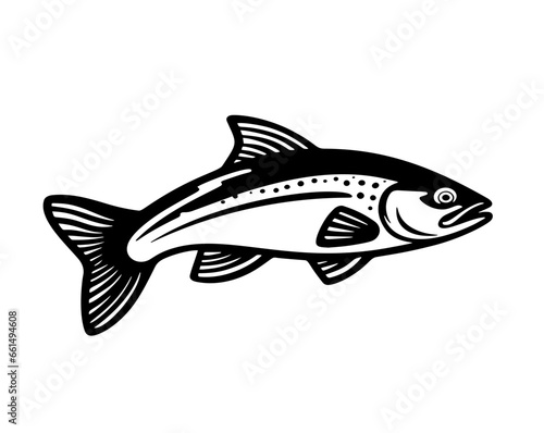 Salmon Logo. A Unique, Clean & Solid salmon Fish Vector, Great to use for Logo, Shirts, Sticker & Decals, Make your salmon fishing activity more cool with this. 