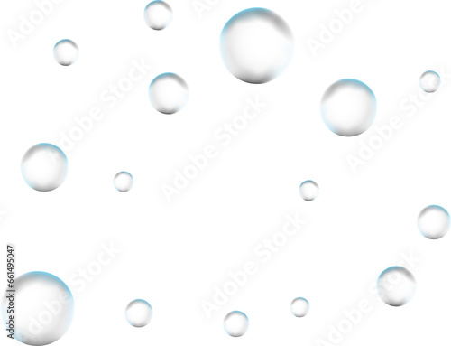 Realistic glass spheres or water bubbles.