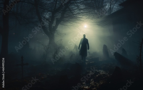 Adding Ghostly Illumination to a Fog-Enshrouded Cemetery © Sania_Art