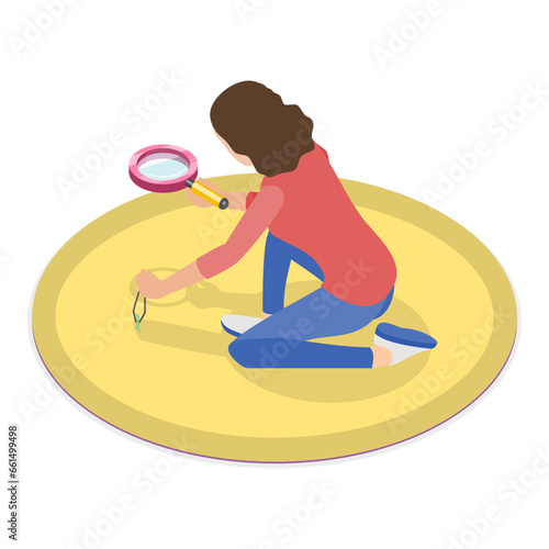 3D Isometric Flat Vector Illustration of Perfectionist, Too Much Attention to Details. Item 2