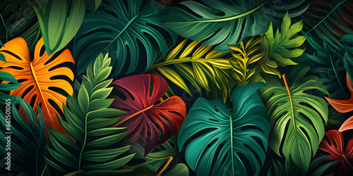 Tropical flowers with copy space background © Natalina