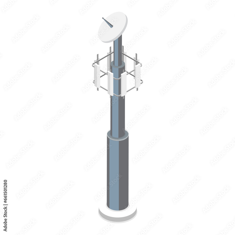 3D Isometric Flat Vector Set of Telecom Towers, Communicating Radio Constructions. Item 3 3D Isometric Flat Vector Set of Telecom Towers, Communicating Radio Constructions. Item 3